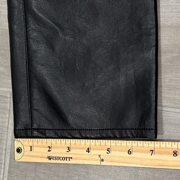 Agolde Recycled Leather Riley Long High Rise Straight Leg Pants in Detox Black - Picture 15 of 16